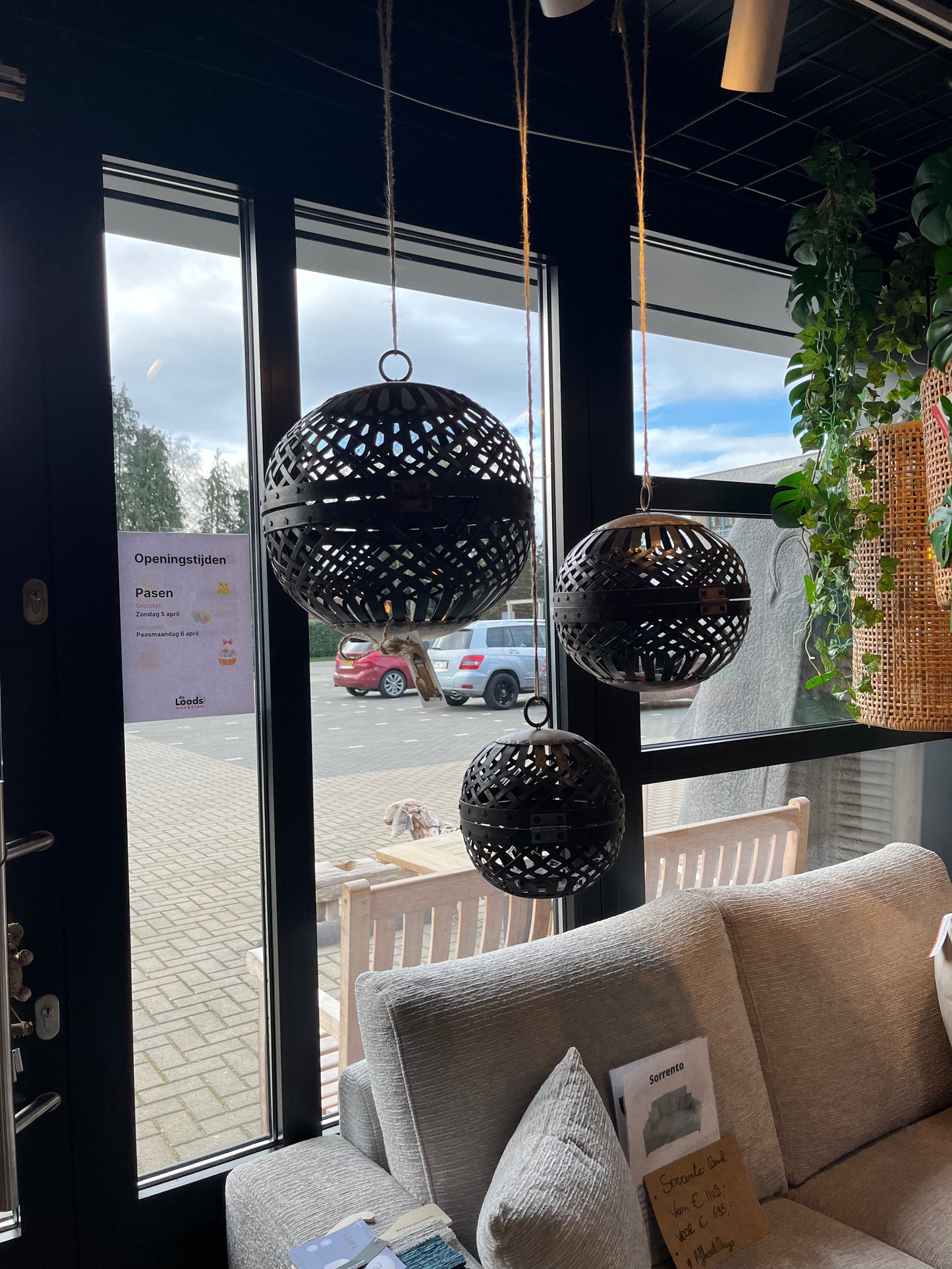 Metalen set van 3 roestballen