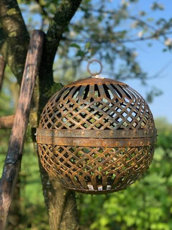 Metalen set van 3 roestballen